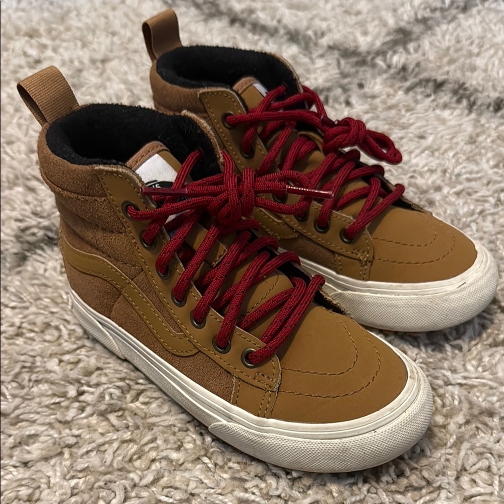 Vans Kids High-Top Sneakers - Brown and Red
